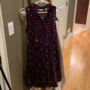 Red purple and white dress